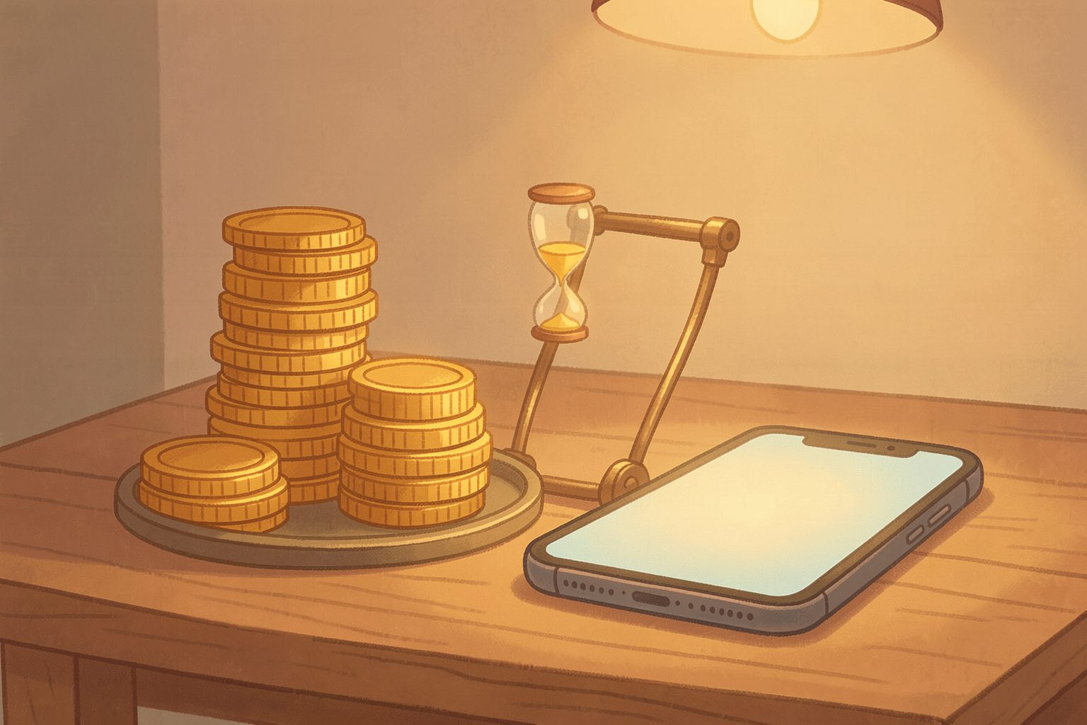 電話占いの料金・時間制のイメージイラスト